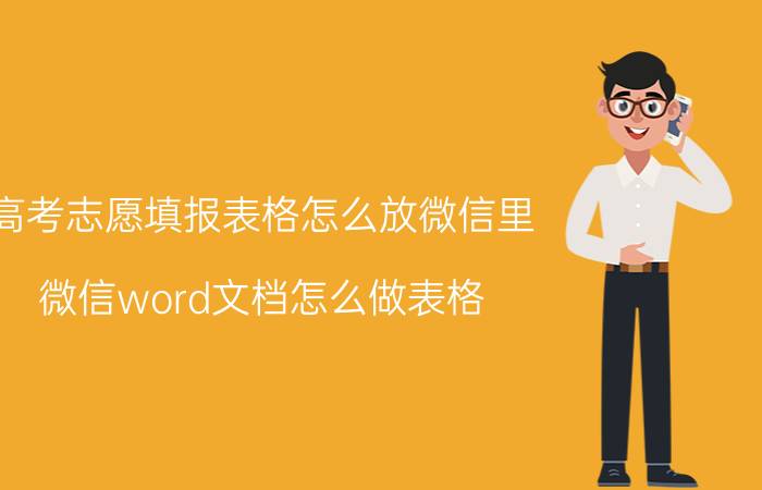 高考志愿填报表格怎么放微信里 微信word文档怎么做表格？